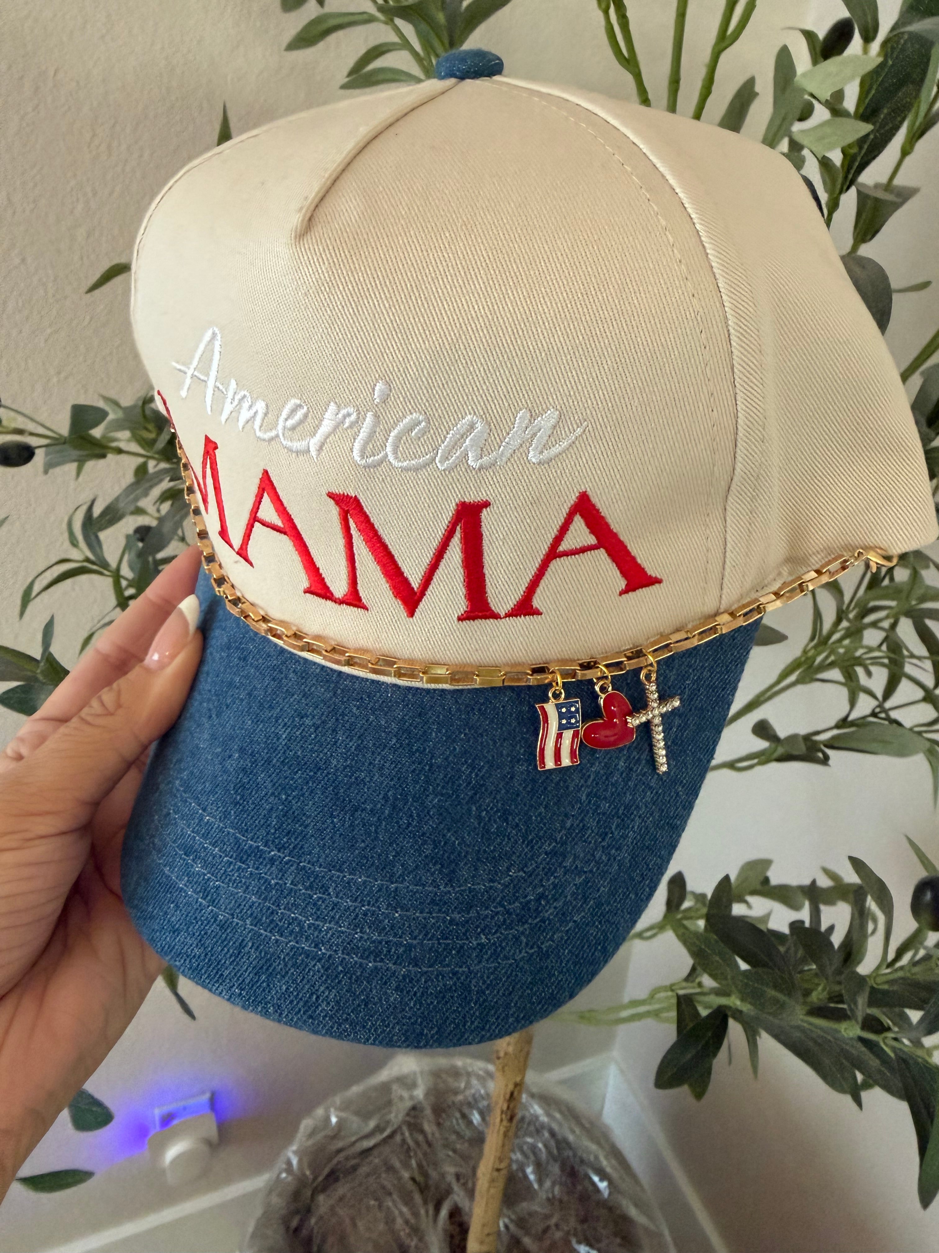 Flag, Heart and Cross Hat Chain