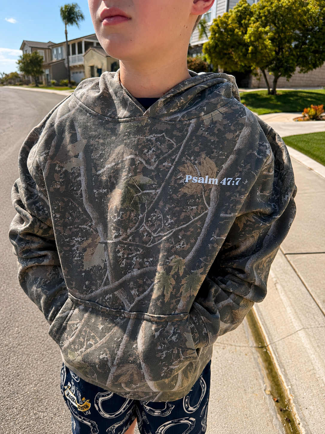 Jesus Is King Youth Hoodie — Camo